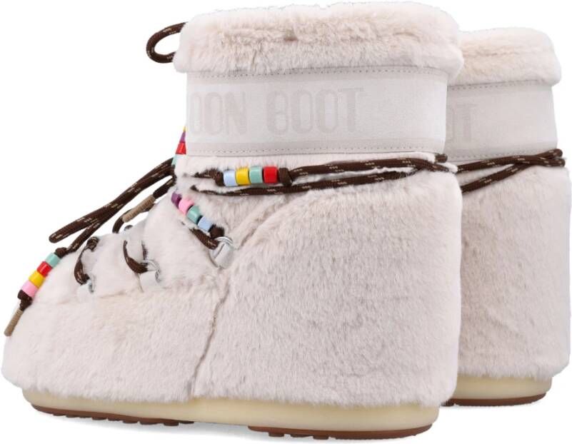 moon boot Witte Gesloten Schoenen Icon Low Faux-Fur Beige Dames