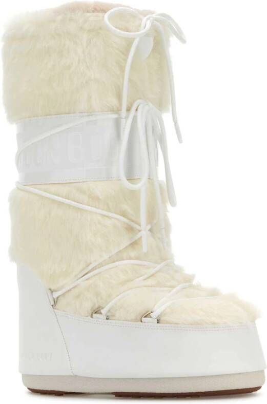 moon boot Witte Icon-laarzen met eco bont White Dames