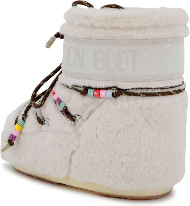 moon boot Witte platte schoenen met kralendetail White Dames