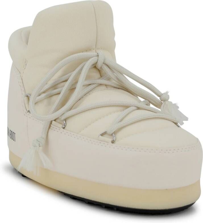 moon boot Witte platte schoenen met logoprint White Dames