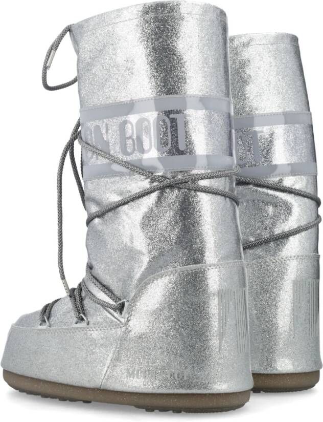 moon boot Zilver Glitter High-Top Schoenen Gray Dames