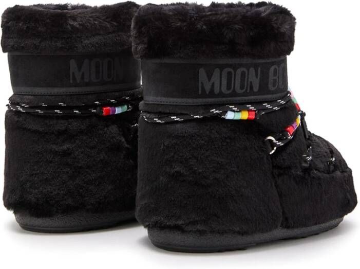 moon boot Zwarte Faux-Fur Kralen Ontwerp Laarzen Black Dames