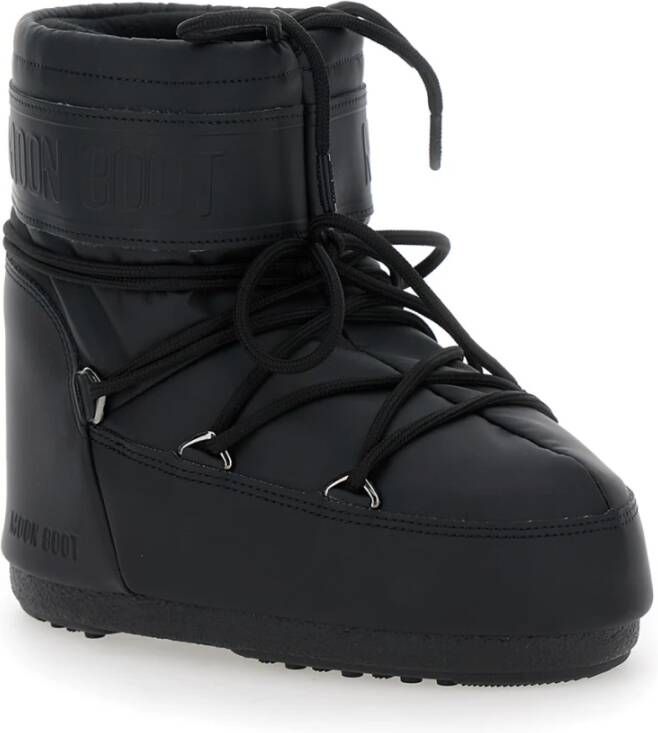 moon boot Zwarte Icon Low Rubber Laarzen Black Dames