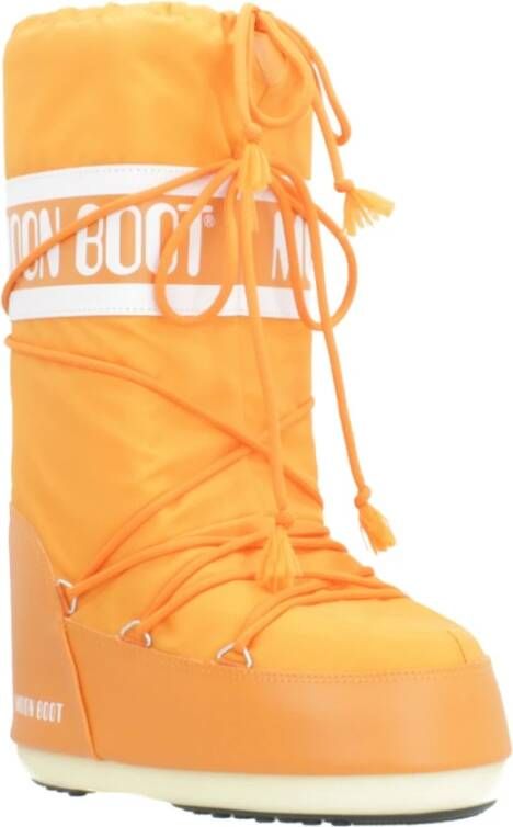 moon boot Zwarte Nylon Winterlaarzen Orange Dames