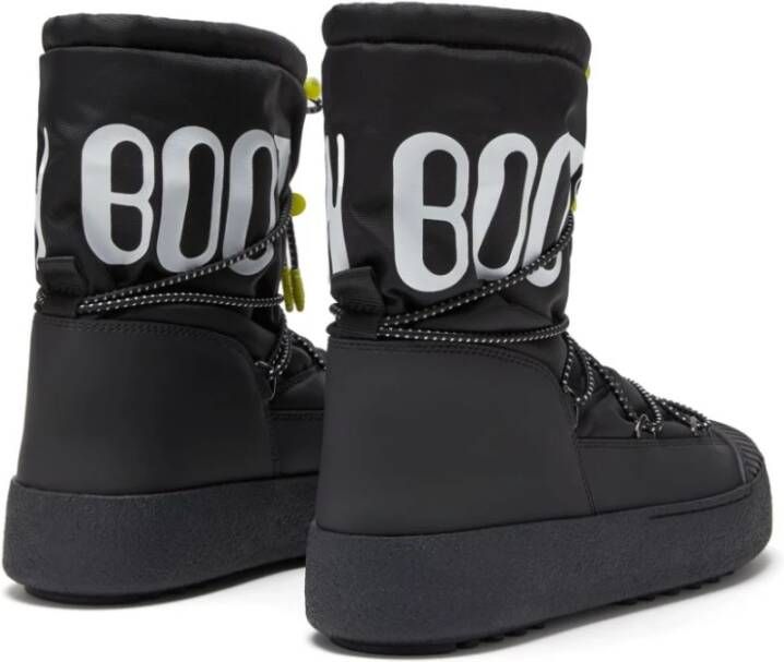 moon boot Zwarte platte schoenen met PVC-details Black Heren