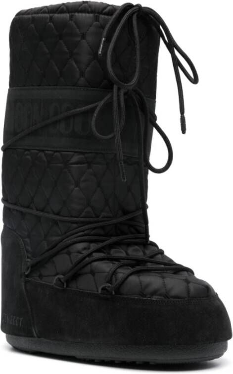 moon boot Zwarte Resortlaarzen met Logo Print Black Heren