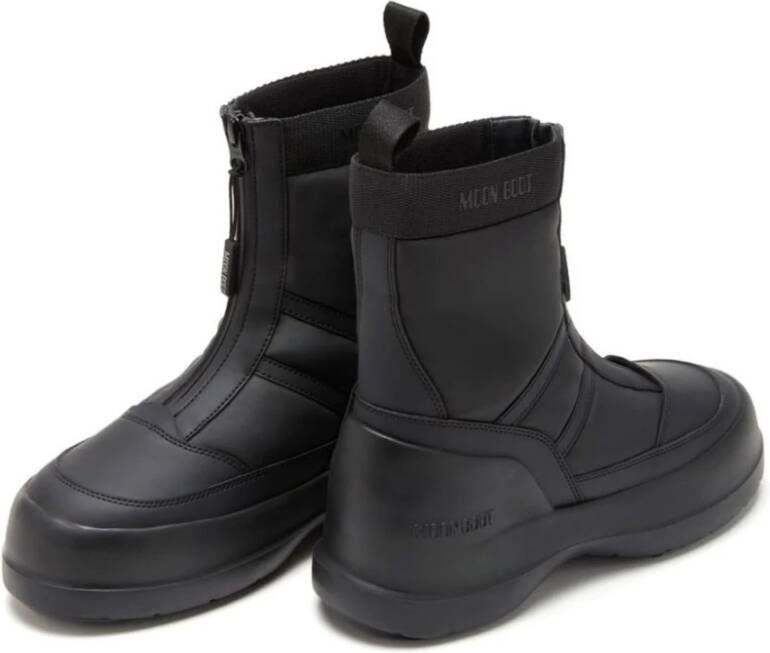 moon boot Zwarte Ritslaarzen Unisex Design Black Heren