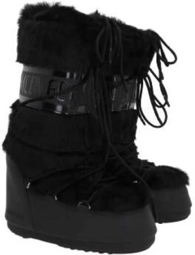 moon boot Zwarte sneeuwlaarzen met imitatiebont Black Dames