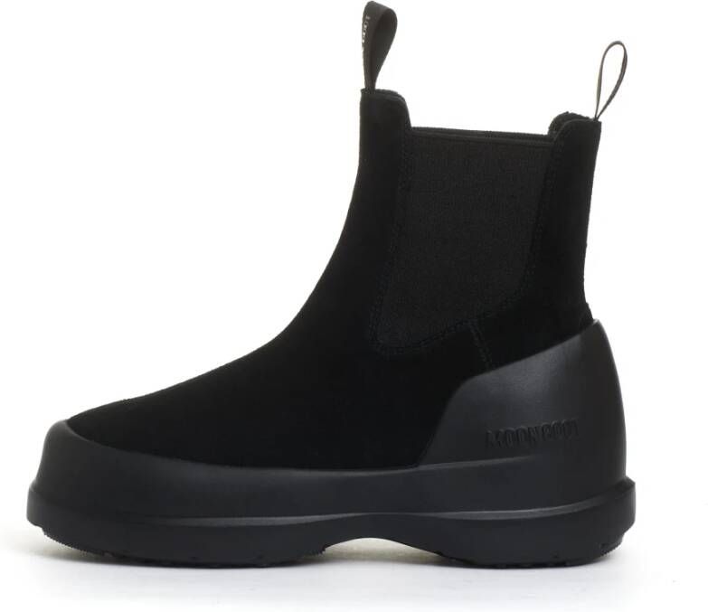 moon boot Zwarte Suède Chelsea Enkellaarzen Black Dames