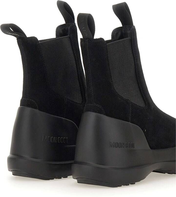 moon boot Zwarte Suède Chelsea Laarzen Black Dames