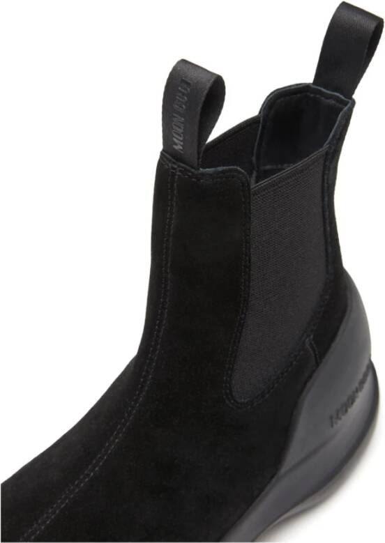 moon boot Zwarte Suède Chelsea Laarzen Black Dames