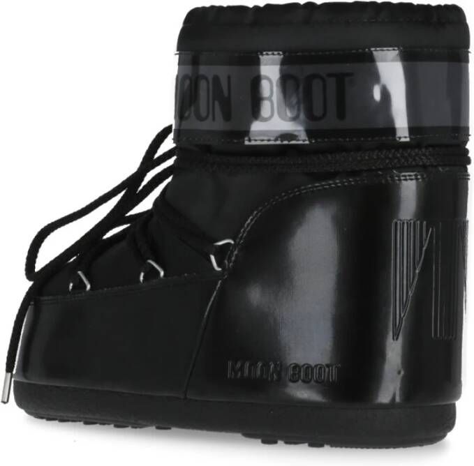 moon boot Zwarte Waterdichte Enkellaarzen met Trekkoorden Black Dames