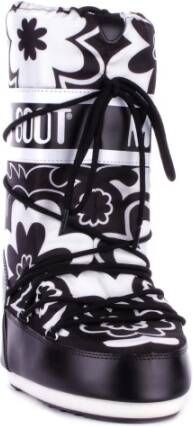 moon boot Zwarte Winterlaarzen met Nylon Bovenwerk Black Dames