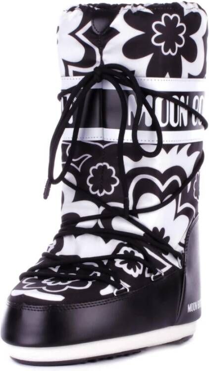 moon boot Zwarte Winterlaarzen met Nylon Bovenwerk Black Dames