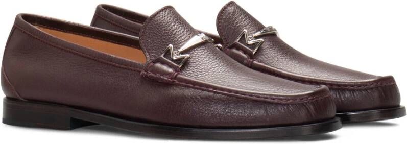 Moreschi Burgundy Leren Loafer Red Heren