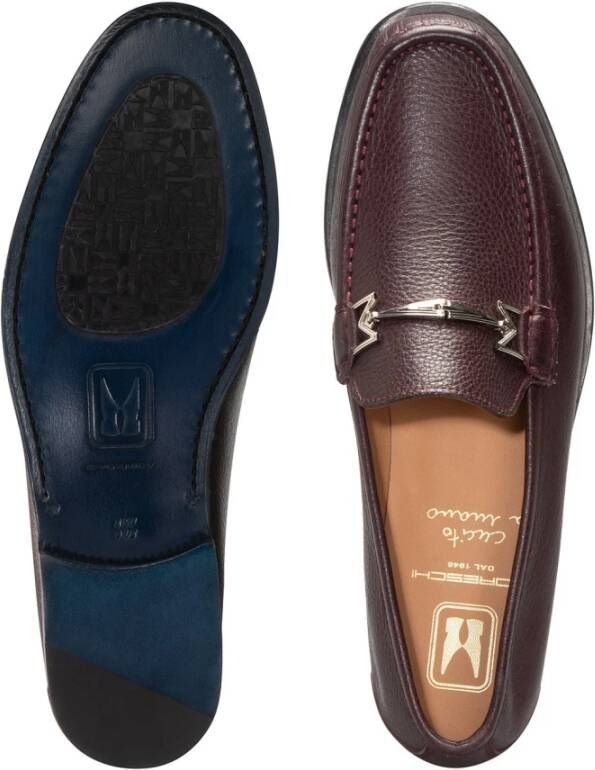 Moreschi Burgundy Leren Loafer Red Heren