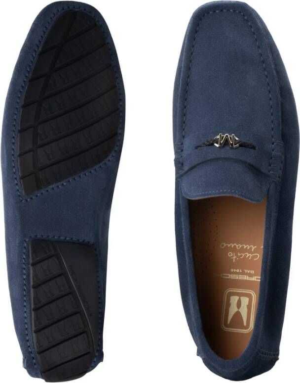 Moreschi Navy Blauw Suède Driver Schoen Blue Heren