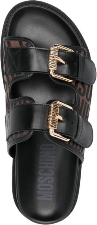 Moschino Almond Open Toe Sandalen Black Heren