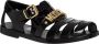 Moschino Band Sluiting Effen Jelly Sandalen Black Heren - Thumbnail 3