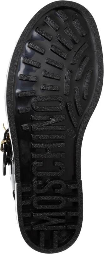 Moschino Band Sluiting Effen Jelly Sandalen Black Heren