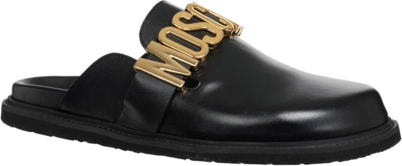 Moschino Comfort Slipper Effen Kleur Black Heren