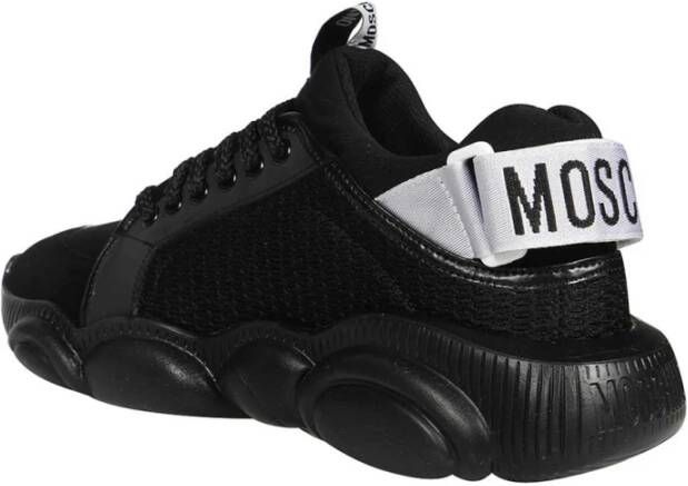 Moschino Contrasterende Low-top Sneakers Black Heren