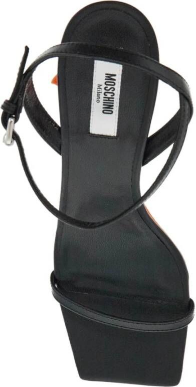 Moschino Eendenpoot Leren Sandalen Black Dames