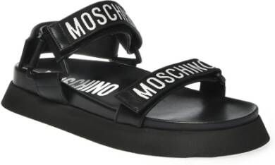 Moschino Flat Sandals Black Heren