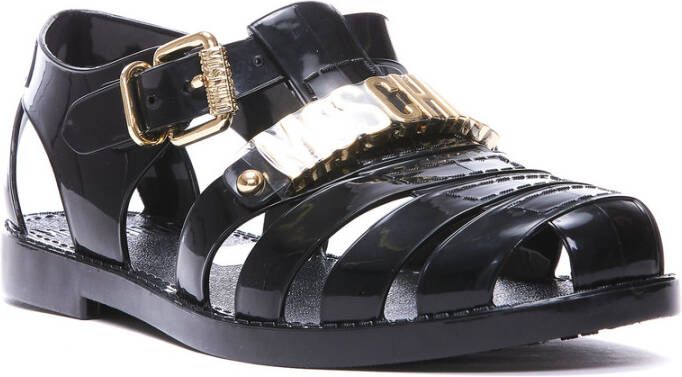 Moschino Flat Sandals Zwart Dames