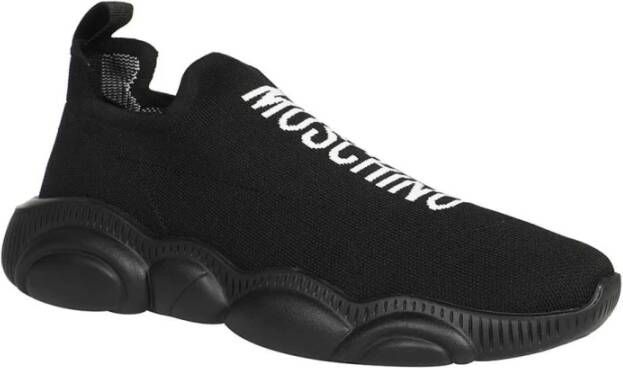 Moschino Gebreide sok-sneakers met contrasterende details Black Heren