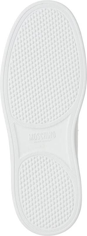 Moschino Gestreepte Sneakers met Vetersluiting White Heren