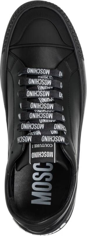 Moschino Gestreepte Veterschoenen Black Heren