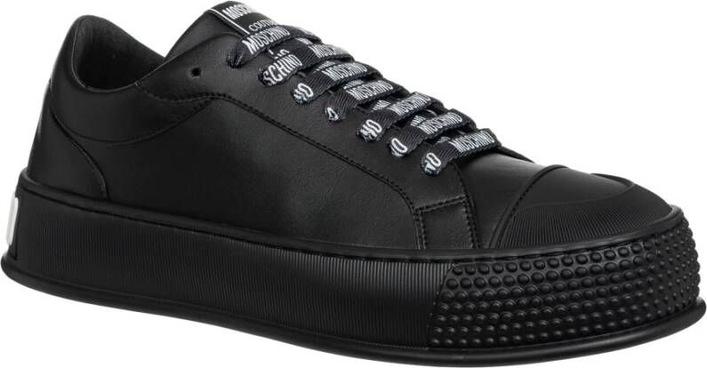 Moschino Gestreepte Veterschoenen Black Heren