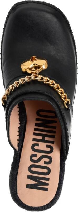 Moschino Hart Wedges Effen Patroon Geen Sluiting Black Dames