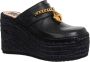 Moschino Hart Wedges Effen Patroon Geen Sluiting Black Dames - Thumbnail 3