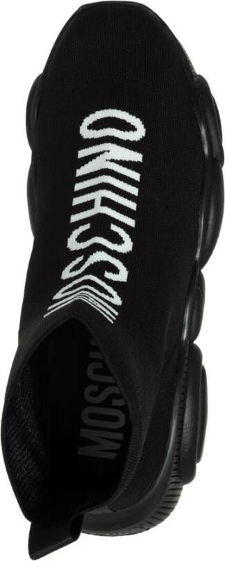 Moschino Hoge Top Plain Sneakers Black Heren