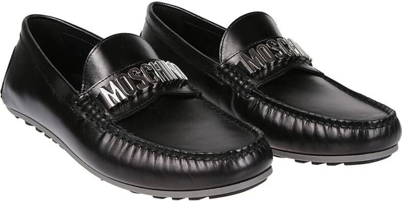 Moschino Klassieke Leren Loafers Black Heren