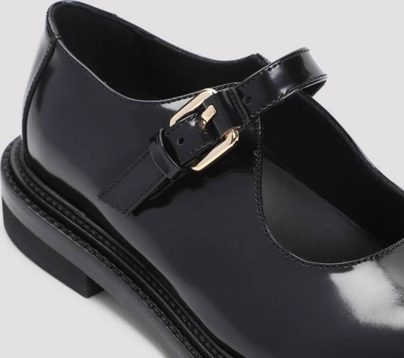 Moschino Klassieke Zwarte Loafers Black Dames