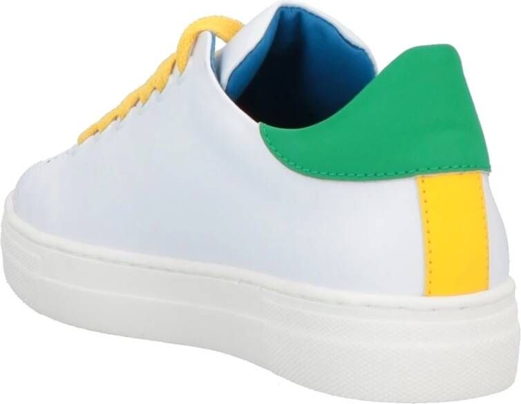 Moschino Kleurrijke leren lage sneakers White Dames