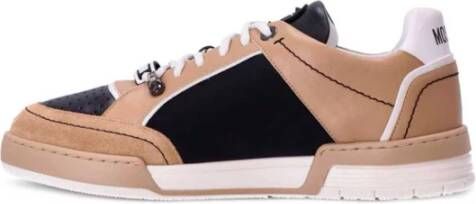 Moschino Lage Logo Sneakers Beige Zwart Multicolor Heren