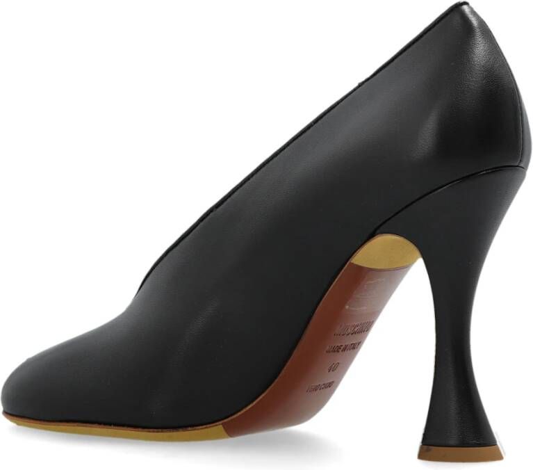 Moschino Leren hakken schoenen Black Dames