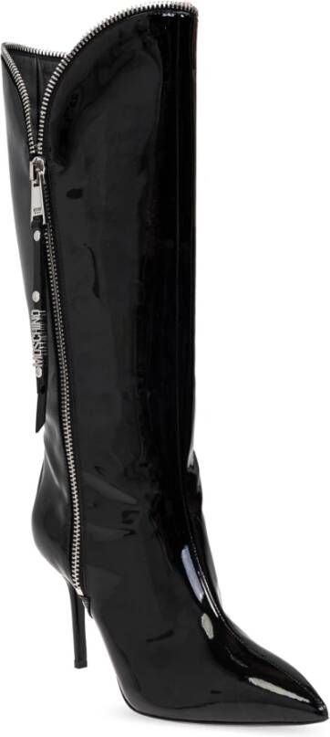 Moschino Leren laarzen Black Dames