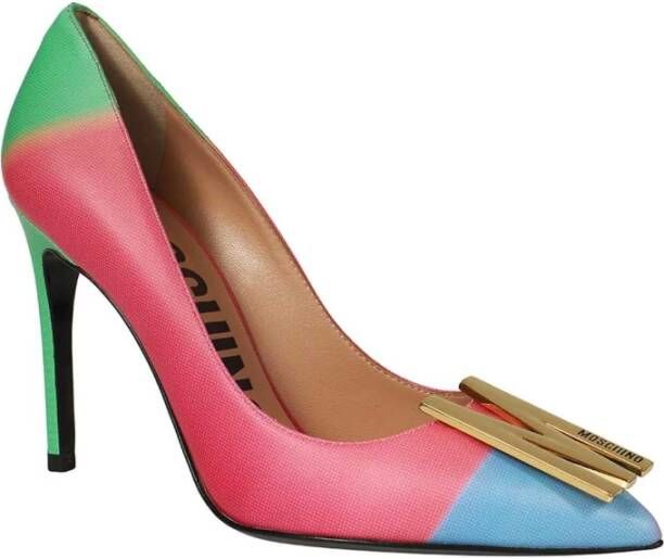 Moschino Leren Pumps met Puntige Neus Multicolor Dames