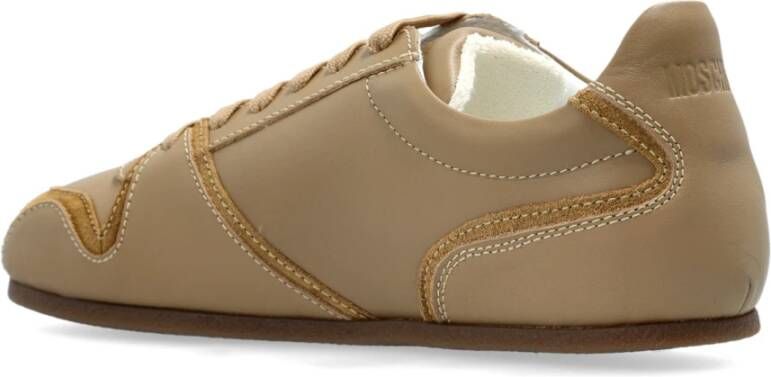 Moschino Leren sneakers Beige Dames