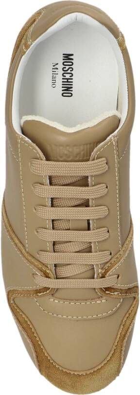 Moschino Leren sneakers Beige Dames