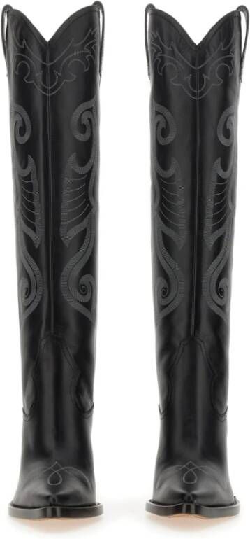 Moschino Leren Texanese Laars Made in Italy Black Dames