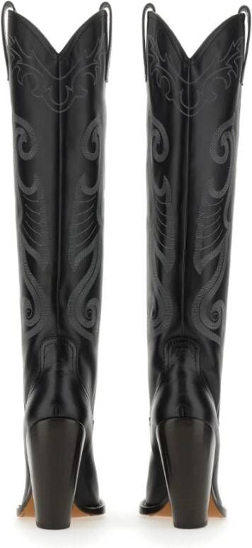 Moschino Leren Texanese Laars Made in Italy Black Dames