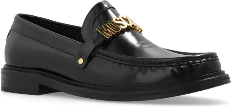 Moschino Loafers met logo Black Heren