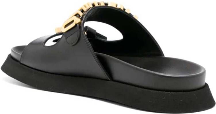 Moschino Logo Letter Sandals Zwart Black Heren