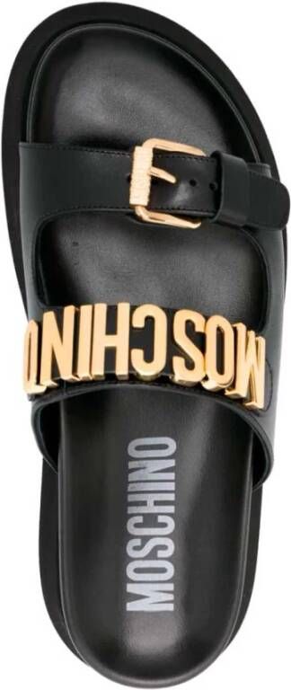 Moschino Logo Letter Sandals Zwart Black Heren